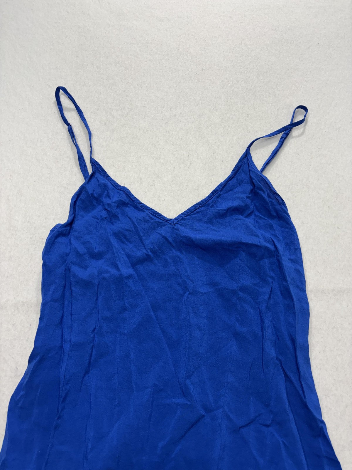 Free People Camisole Tank Top Womens S Petite Blue V Neck Adjustable Strap