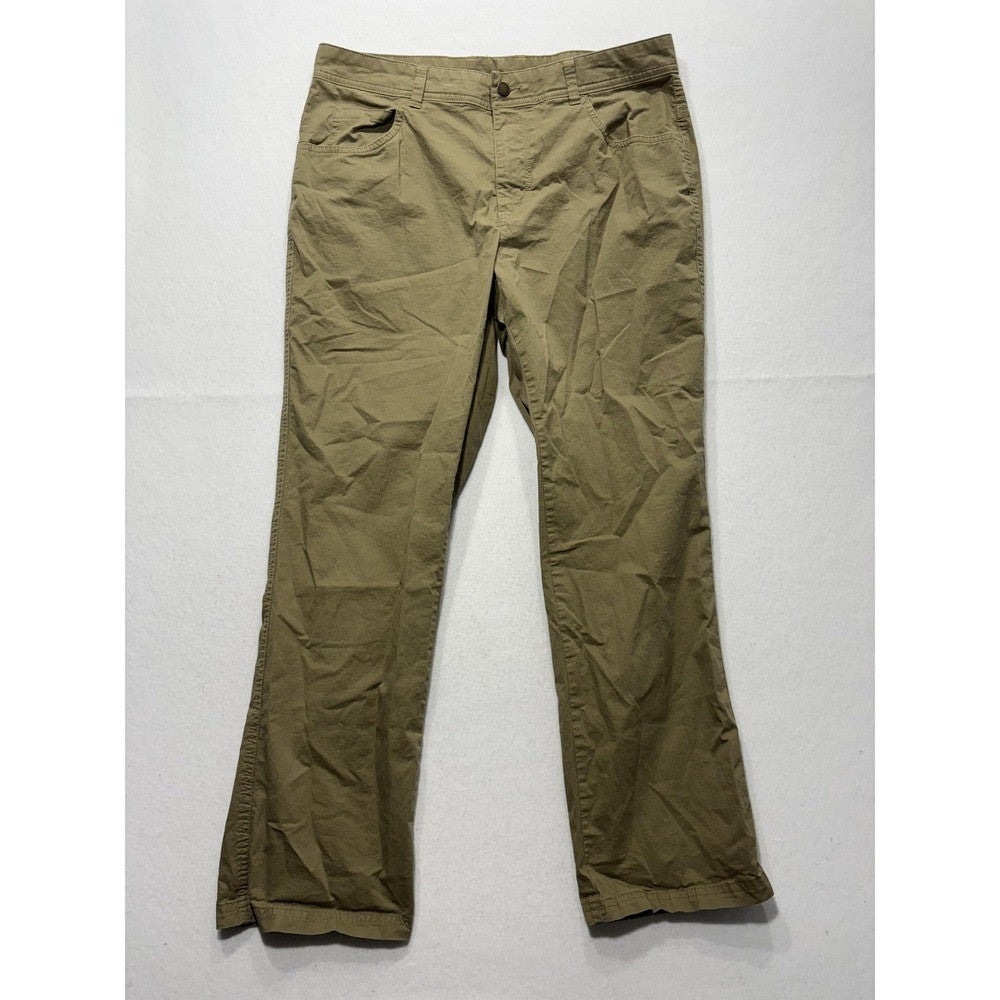 Columbia Khaki Pants Mens 34x30 Green Regular Fit Canvas Stretch AM0449 Outdoor
