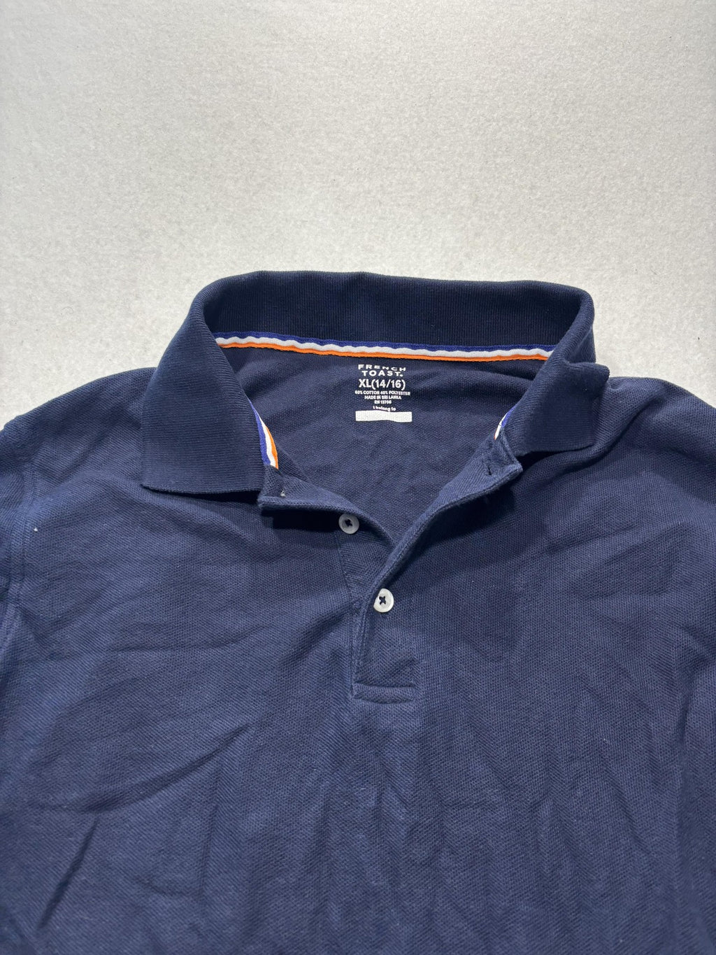 French Toast Polo Shirt Unisex Kids XL 14/16 Blue Short Sleeve School Uniform