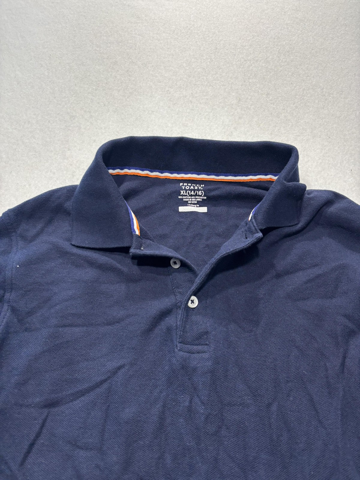 French Toast Polo Shirt Unisex Kids XL 14/16 Blue Short Sleeve School Uniform