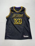 Los Angeles Lakers Jersey Boys Large Black NBA Basketball Nike LeBron James 23