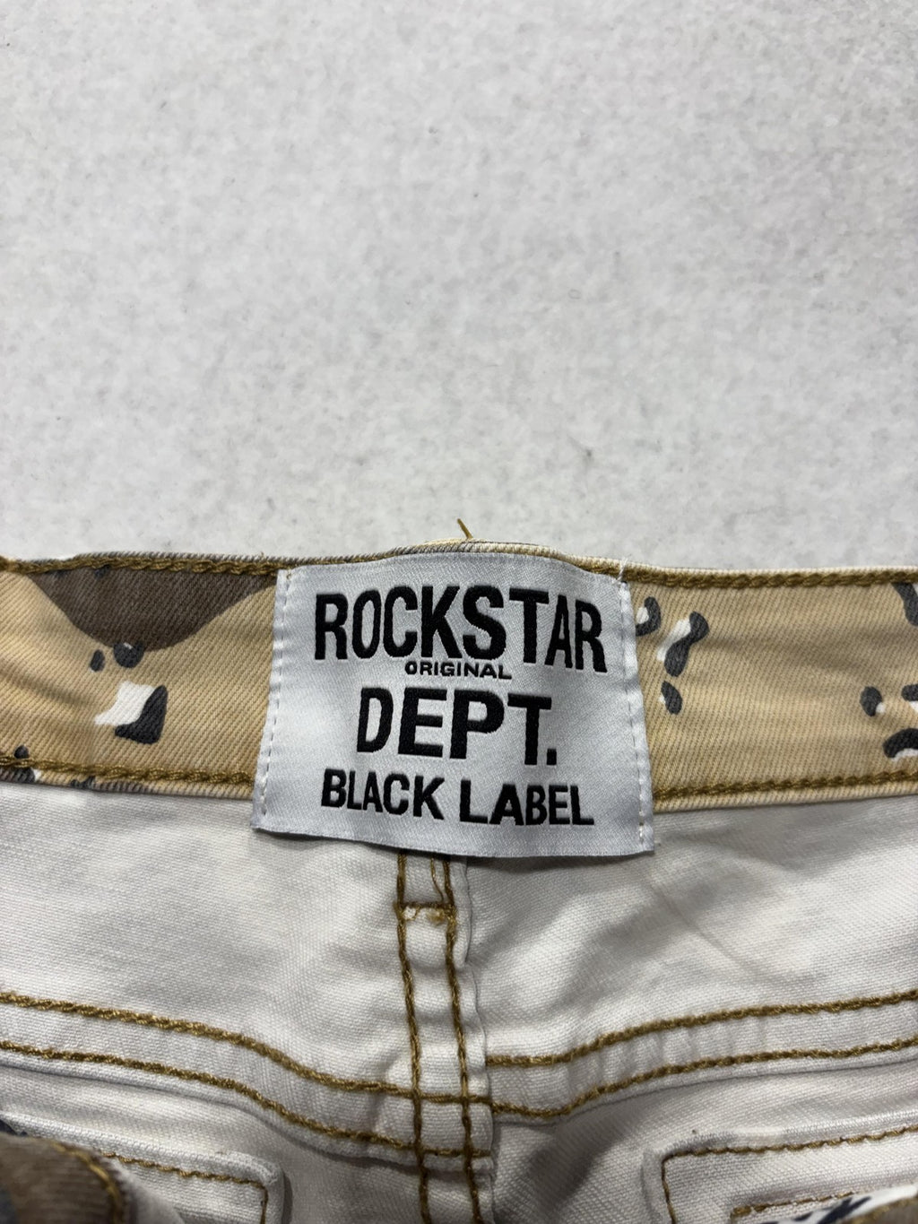 Rockstar Original Black Label Cargo Pants Mens 33x33 Brown Camo Flare Denim