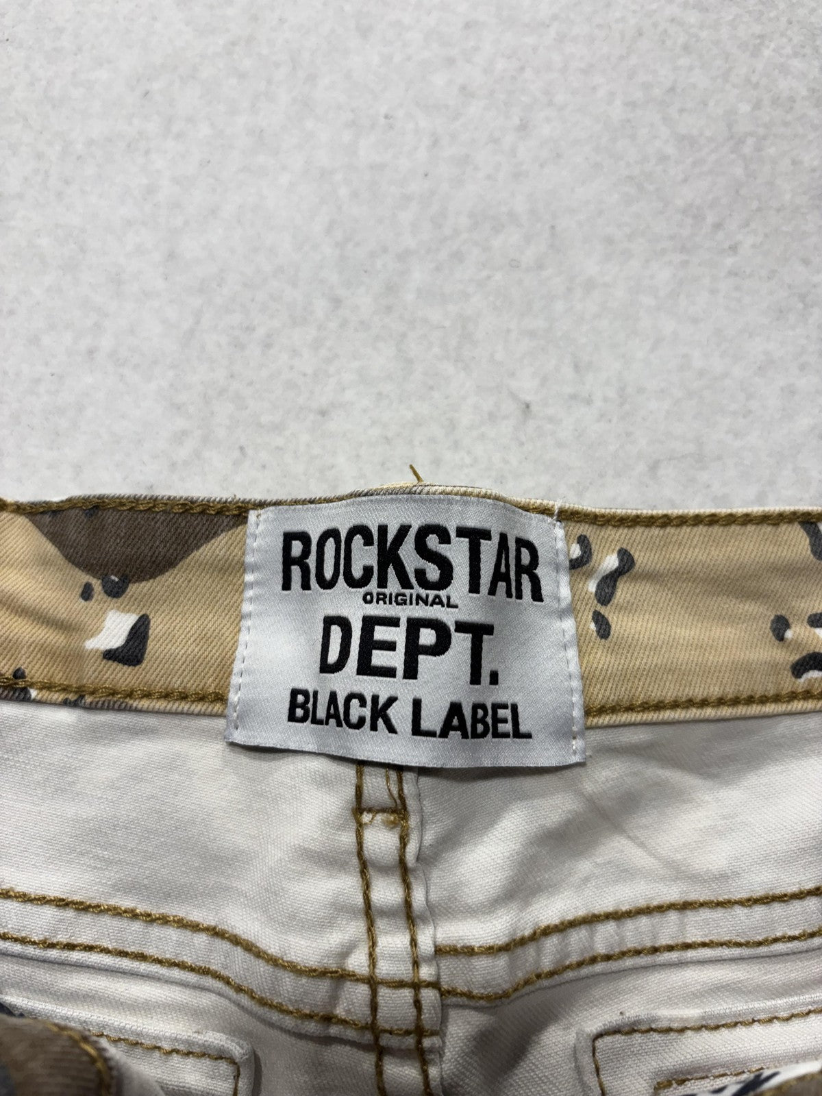 Rockstar Original Black Label Cargo Pants Mens 33x33 Brown Camo Flare Denim