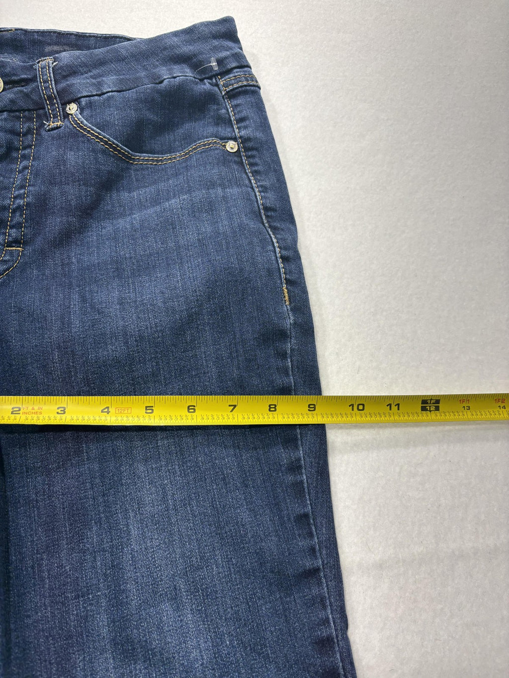 Seven7 Jeans Womens 16 Blue Medium Wash Mid Rise Straight Stretch 34x31