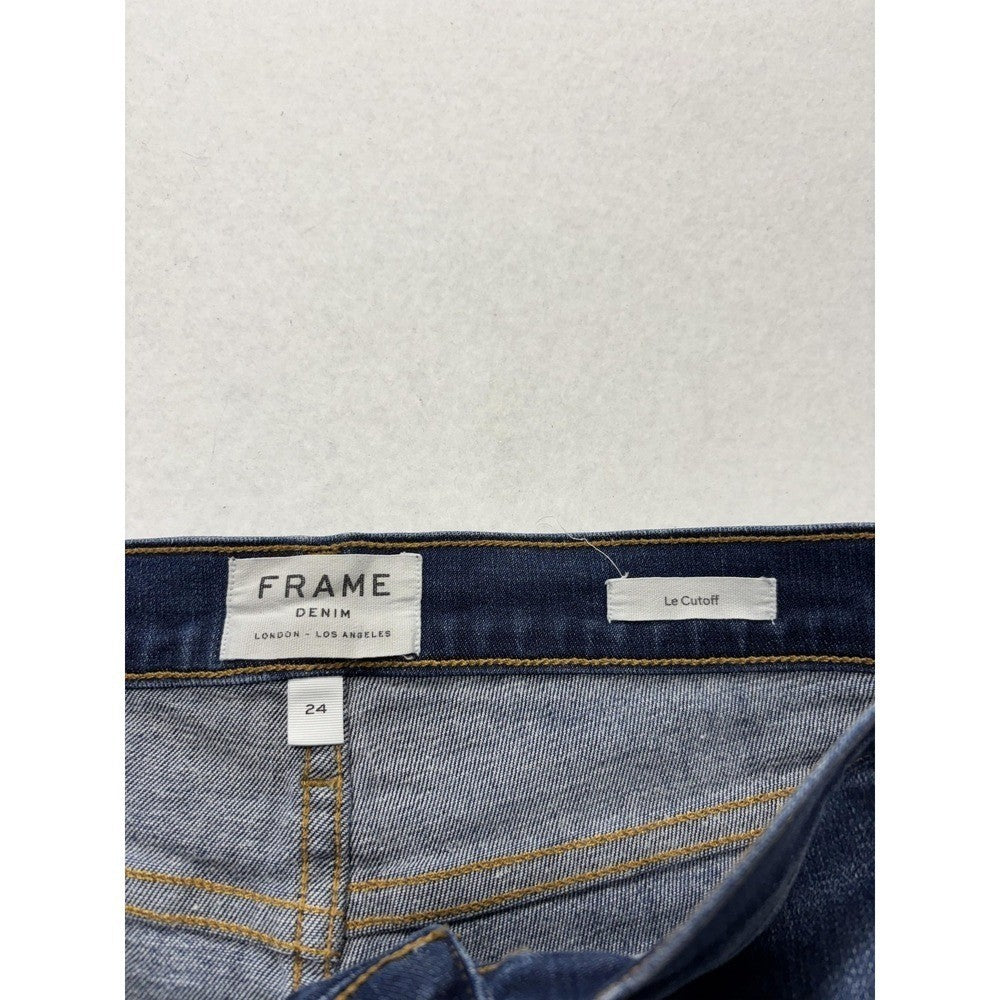 FRAME Denim Shorts Womens 24 Blue Le Cutoff Raw Hem Stretch Casual Summer