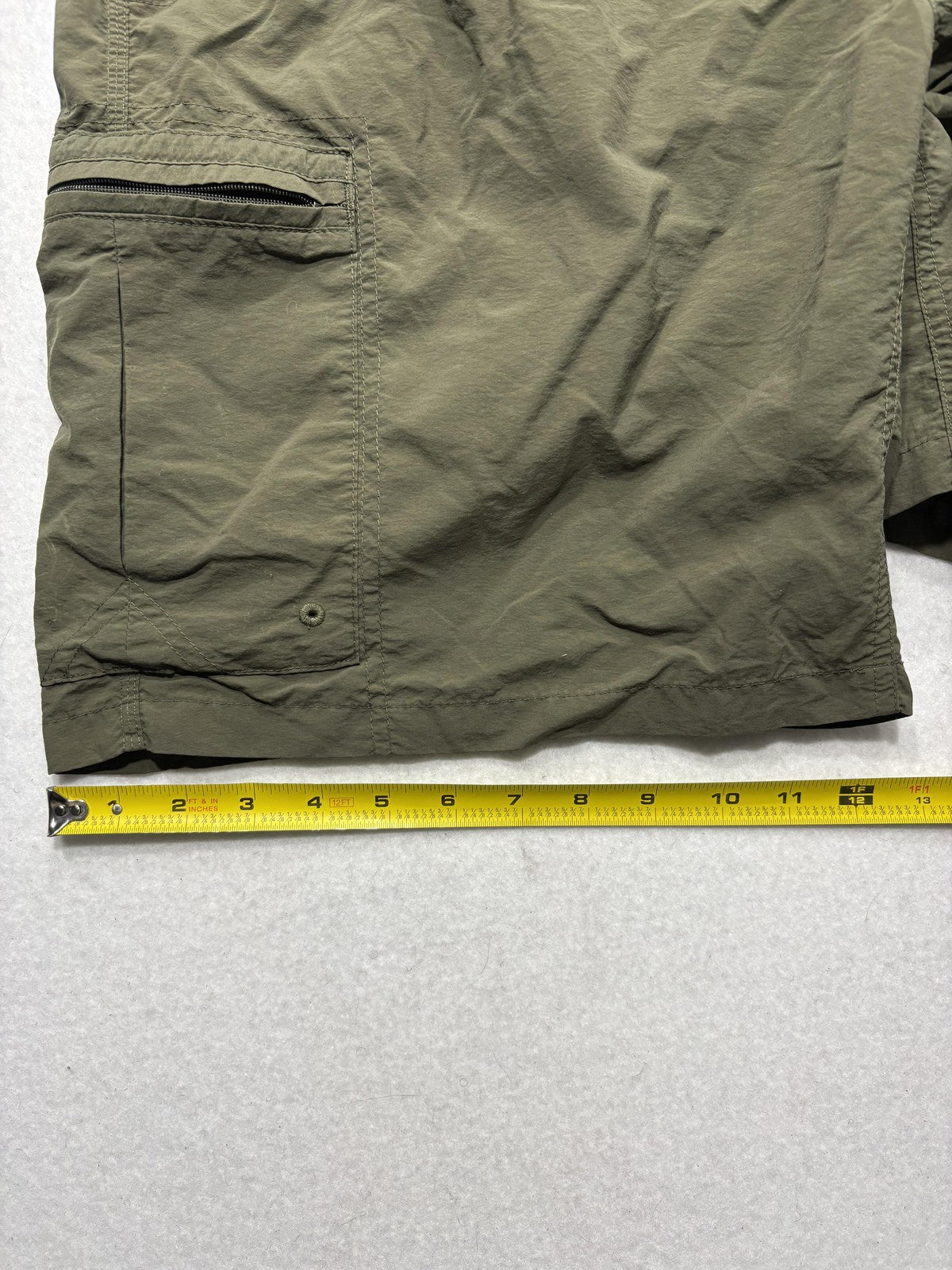 Columbia Swim Shorts Mens Large Green Elastic Waist Cargo Pockets Mesh Lined
