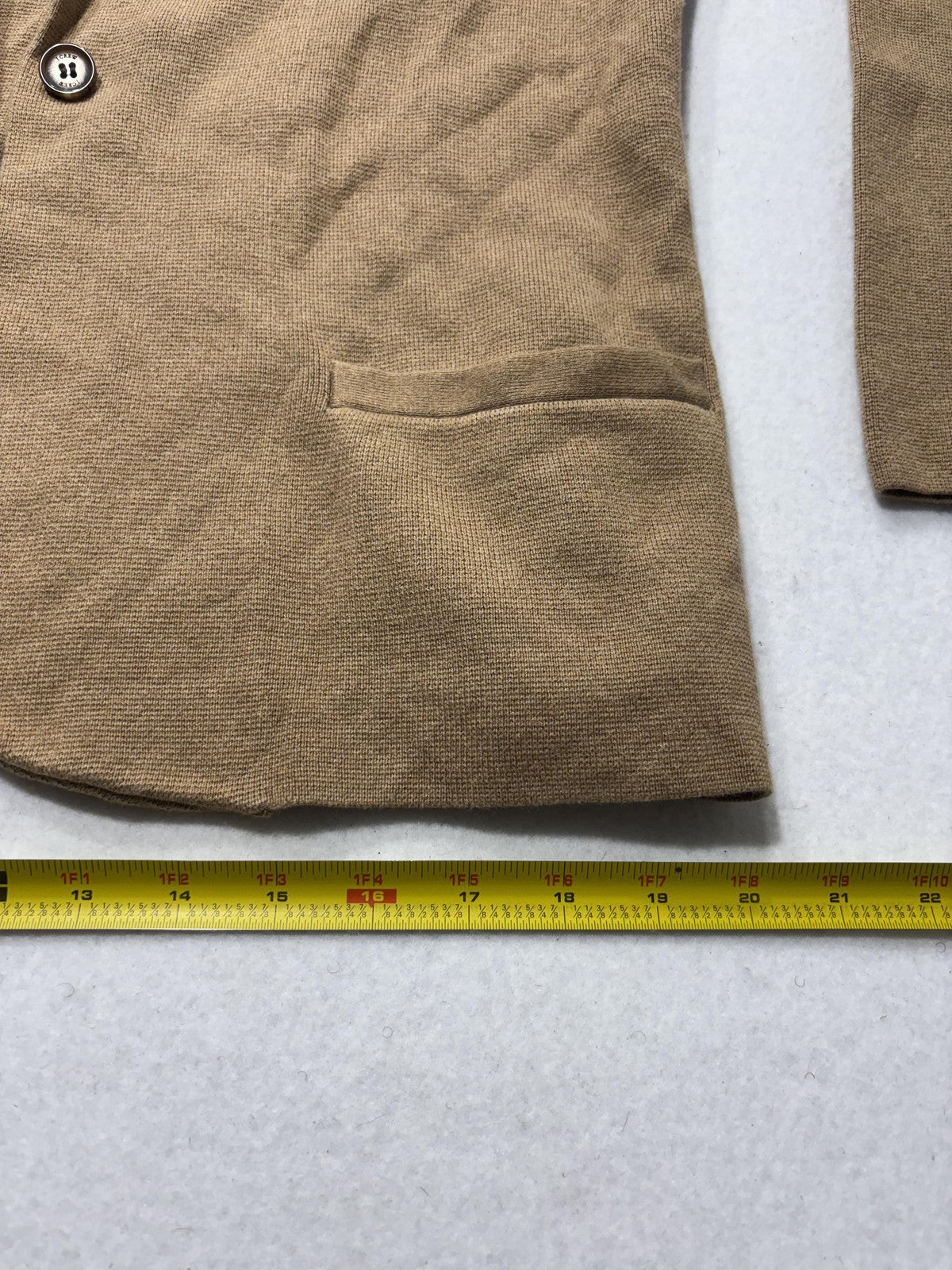 J.Crew Blazer Womens L Brown Knit Cotton One Button Lightweight Jacket Casual