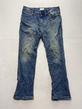 Mutual Weave The Straight Jeans Mens 34x30 Blue Medium Wash Distressed Stretch