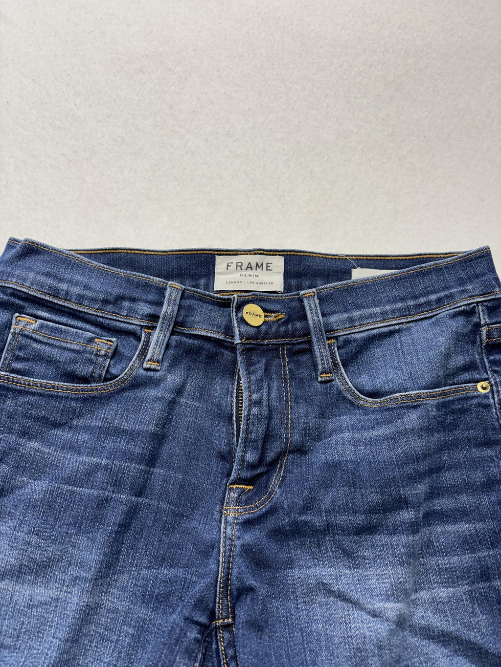 FRAME Denim Shorts Womens 24 Blue Le Cutoff Raw Hem Stretch Casual Summer