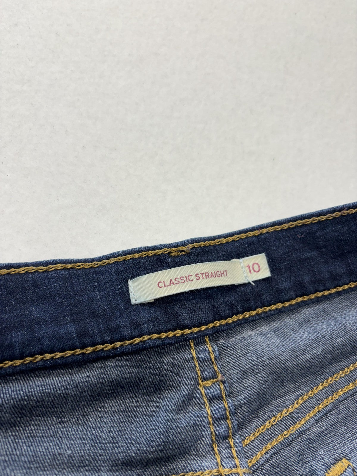 Levi's Classic Straight Jeans Womens 10 Blue Dark Wash Mid Rise Stretch 32x30