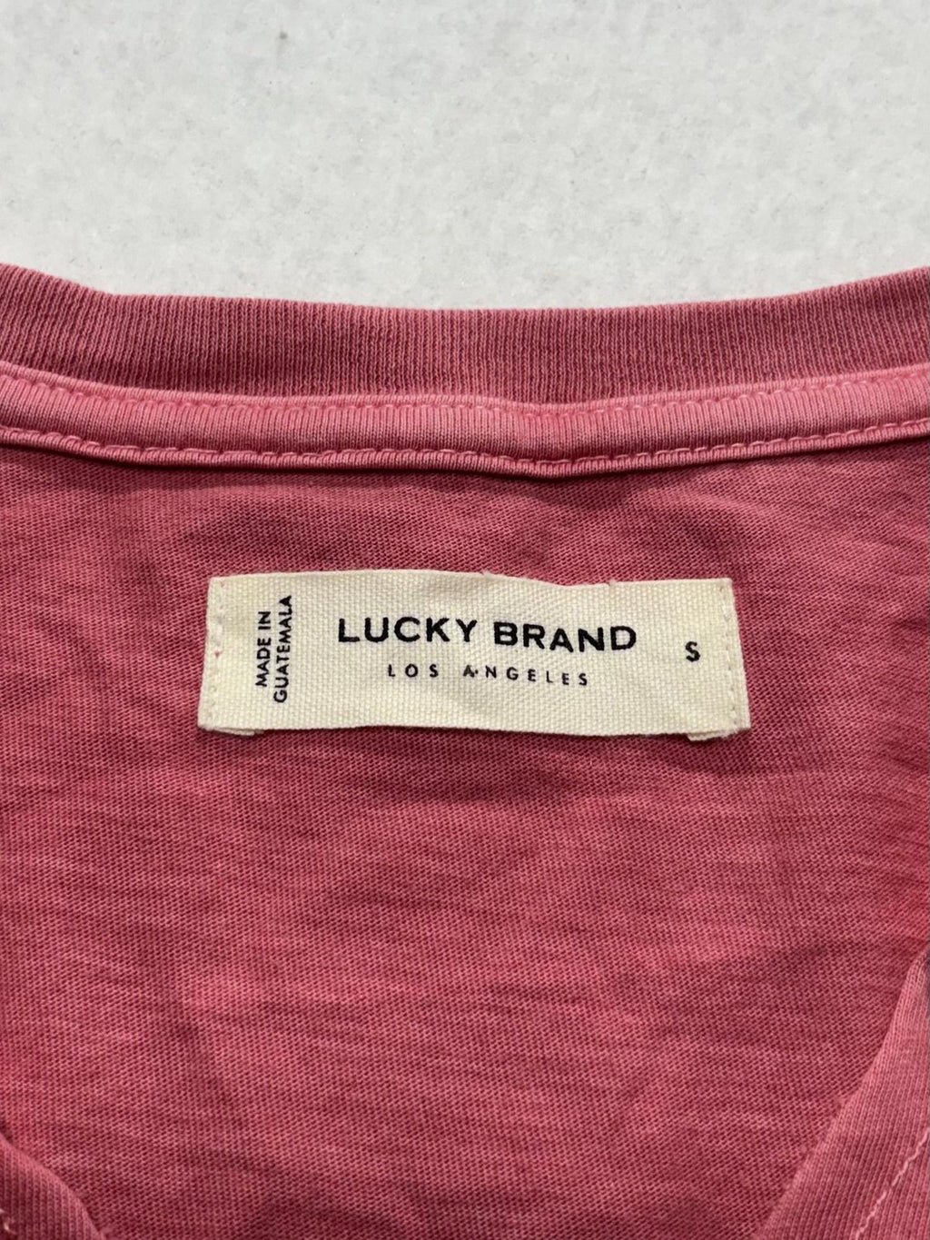 Lucky Brand T-Shirt Dress Womens Small Pink V Neck Short Sleeve Jersey Casual