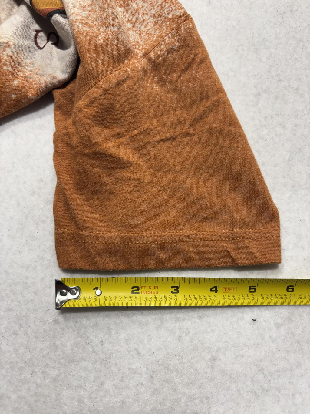 Bella + Canvas Shirt Womens S Orange Fall Vibes Leopard Graphic Tee Bleached