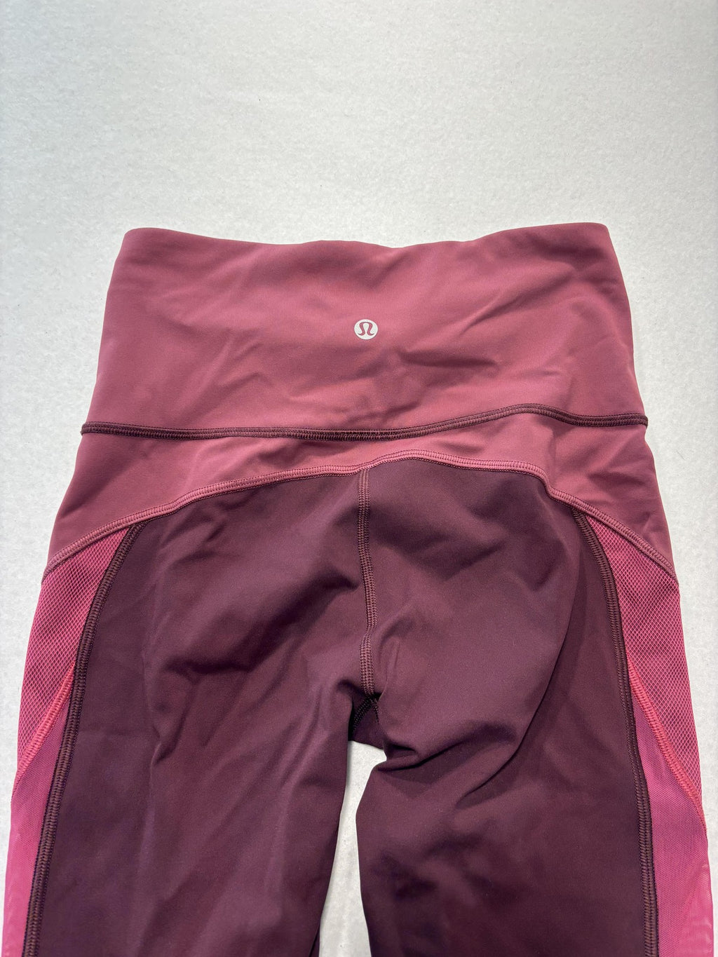 Lululemon Leggings Womens 4 Red Colorblock High Rise Crop 23.5" Inseam Stretch