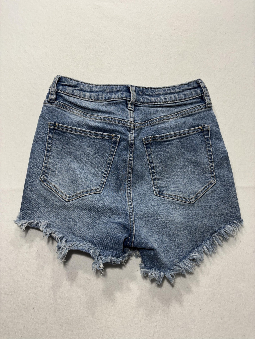 We The Free Shorts Womens 26 Blue Distressed Cut Off Raw Hem Denim Summer