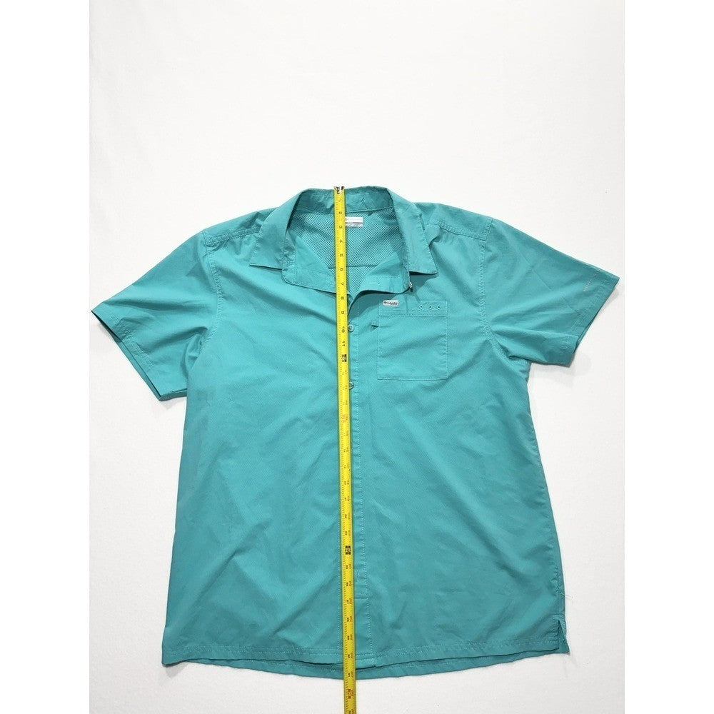 Columbia PFG Omni-Shade Shirt Mens Large Blue Short Sleeve Fishing XM0692