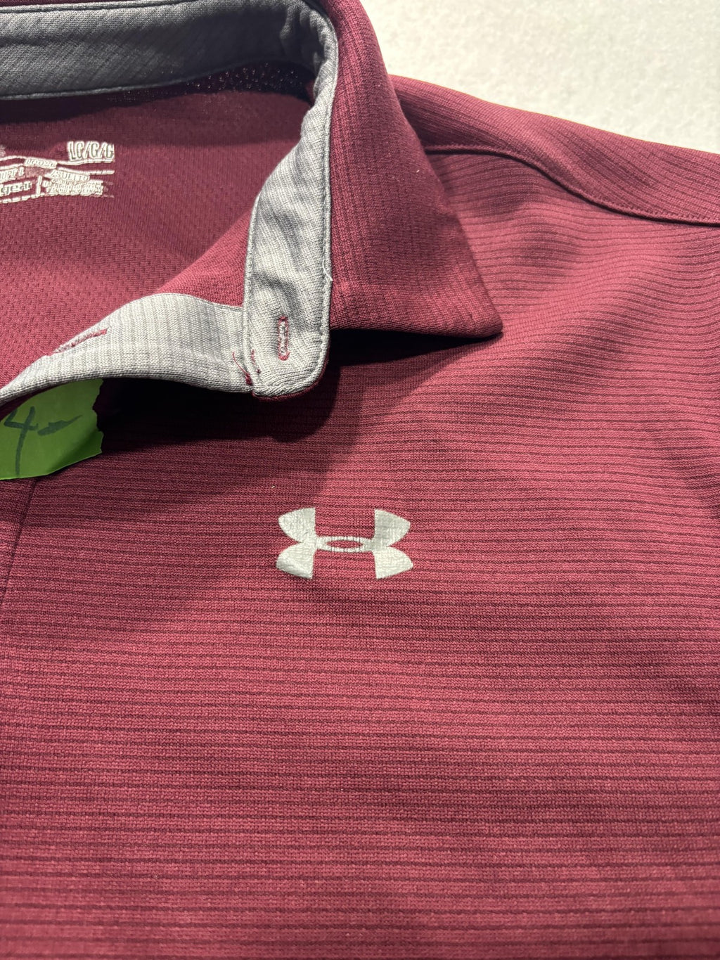 Under Armour HeatGear Polo Shirt Mens Large Red Loose Golf Short Sleeve