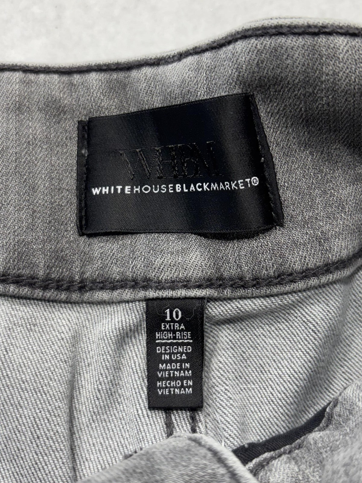 White House Black Market Utility Cargo Jeans Womens 10R Gray High Rise Wide Leg