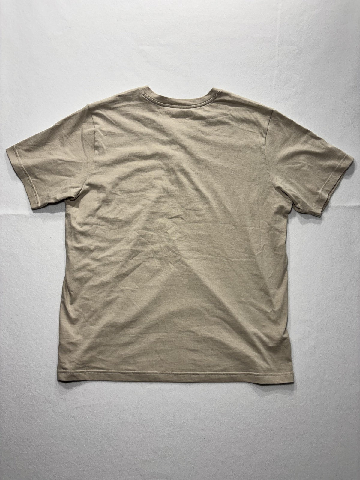 Columbia Shirt Mens Large Beige Short Sleeve Henley Logo T-Shirt Casual