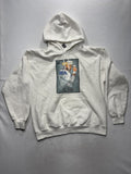 Gildan Hoodie Mens Large White El Dak Cowboy Graphic Fleece Pullover Football