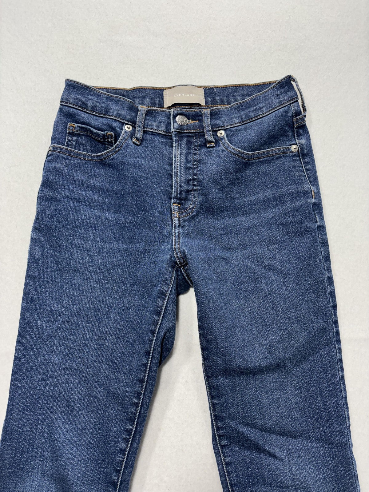 Everlane Jeans Womens 28 Blue Medium Wash Skinny Mid Rise Stretch Denim 28x27