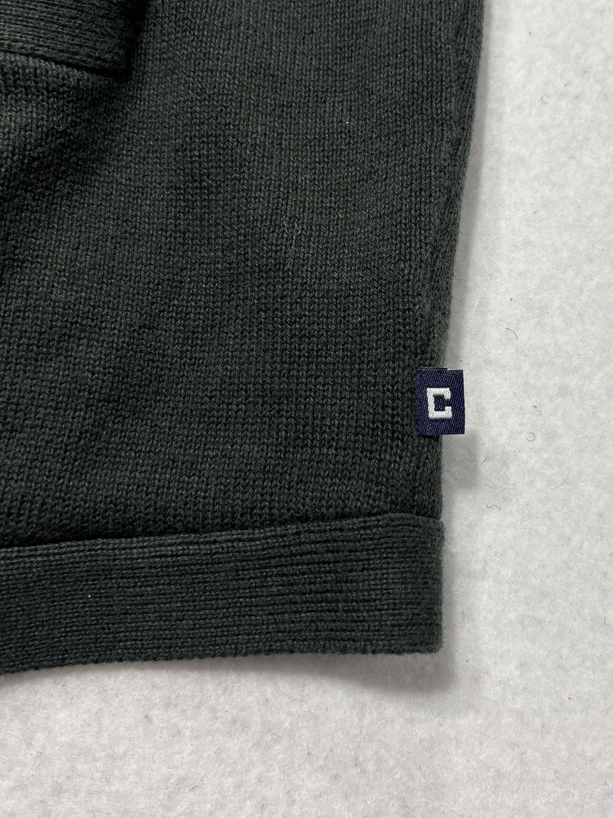 Chaps Sweater Vest Mens Large Green V Neck Button Front Cotton Knit Pockets
