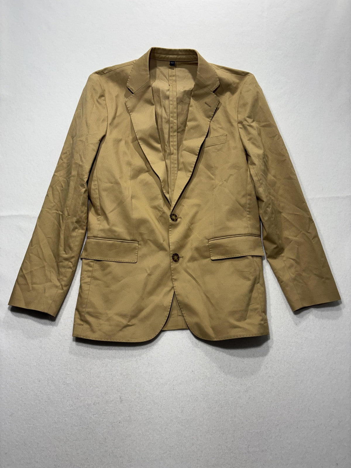 J.Crew Thompson Suit Jacket Mens 38 Beige Cotton Two Button Blazer Notch Lapel