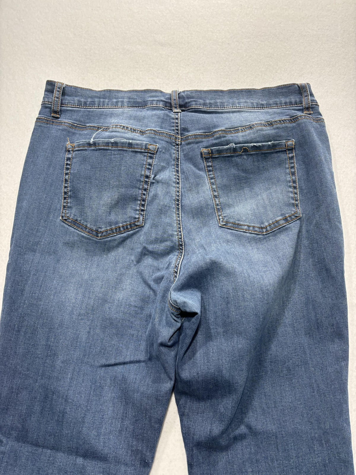 Terra & Sky Jeans Womens 16W Petite Blue Medium Wash High Rise Skinny 37x26.5