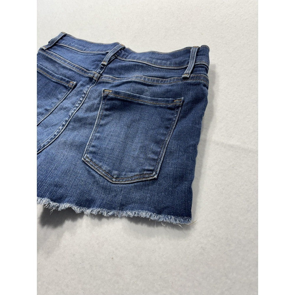 FRAME Denim Shorts Womens 24 Blue Le Cutoff Raw Hem Stretch Casual Summer