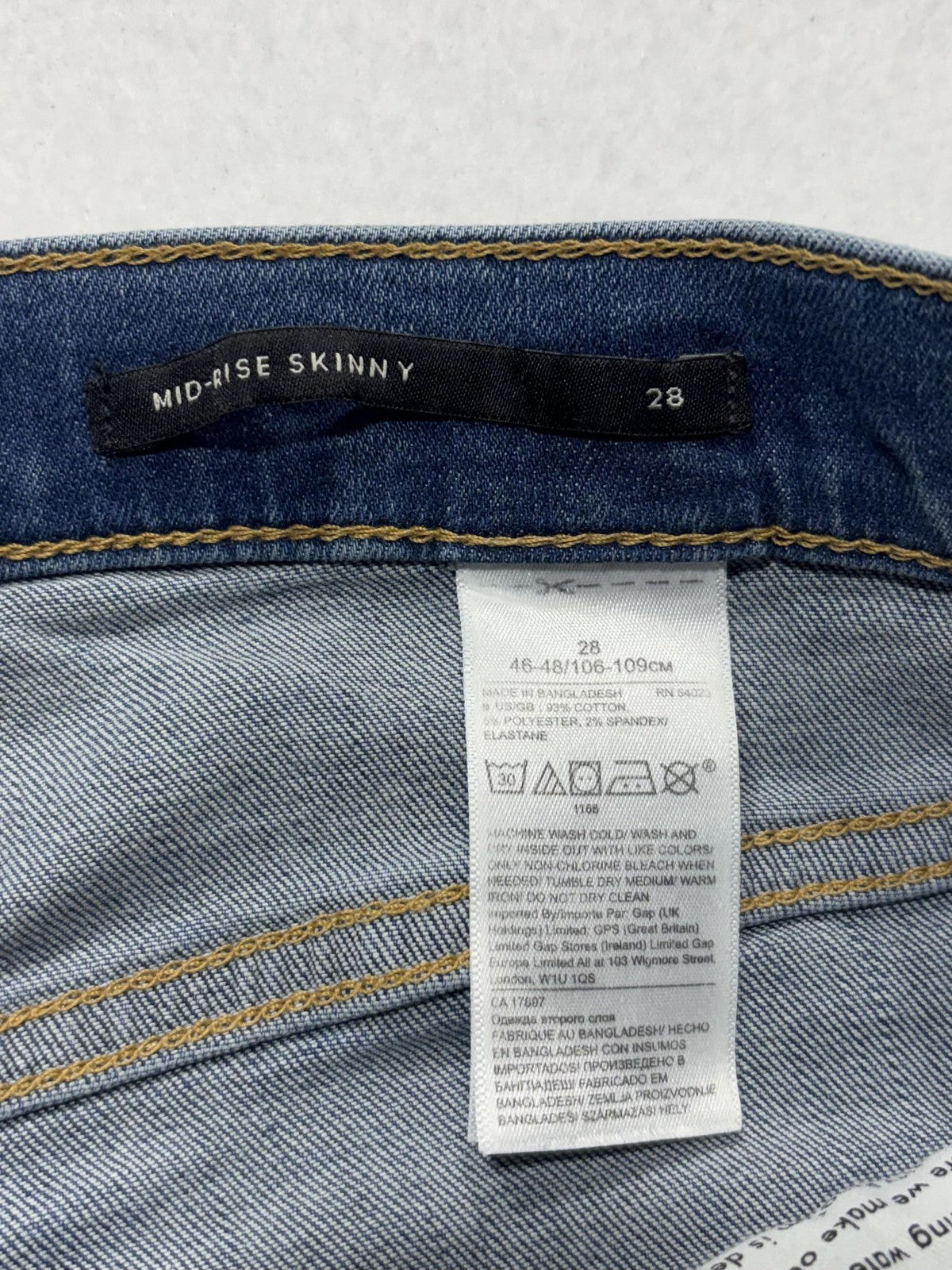 Banana Republic Jeans Womens 28 Blue Wash Mid Rise Skinny Crop Stripe 28x27.5