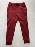 Nike Jogger Pants Mens Large Red Fleece Elastic Waist Zip Pockets Athletic