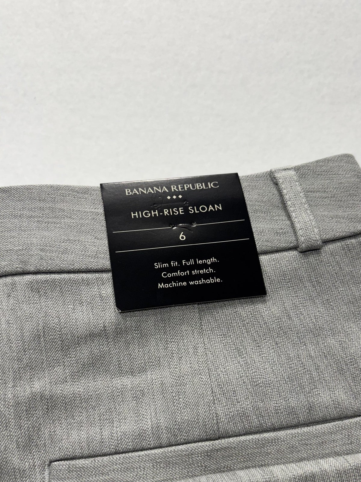 Banana Republic Dress Pants Womens 6 Gray High Rise Sloan Slim Stretch Twill