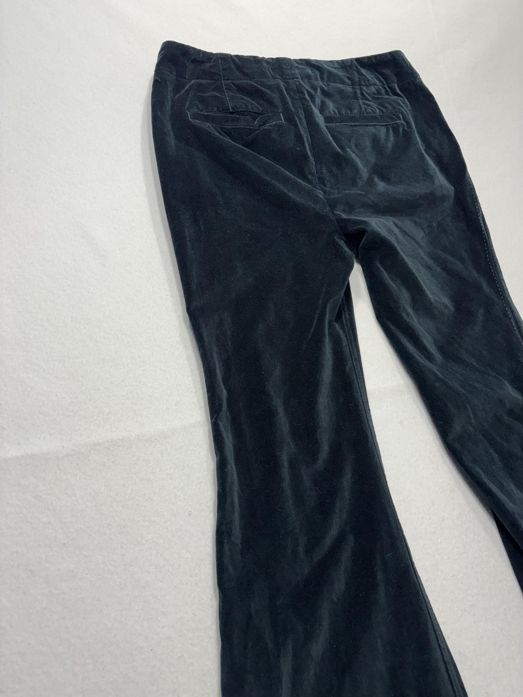 Free People Dress Pants Womens 30 Blue Velvet Flare Leg Zip Pockets Party