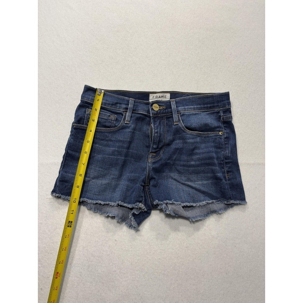 FRAME Denim Shorts Womens 24 Blue Le Cutoff Raw Hem Stretch Casual Summer