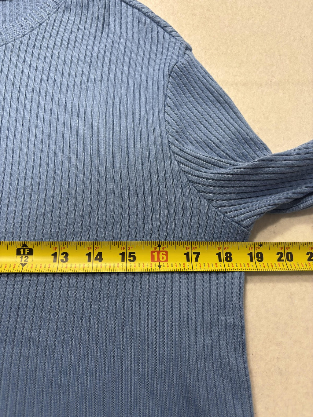 American Eagle Blue Ribbed Crew Neck Long Sleeve Shirt Womens M AEM120605U9A