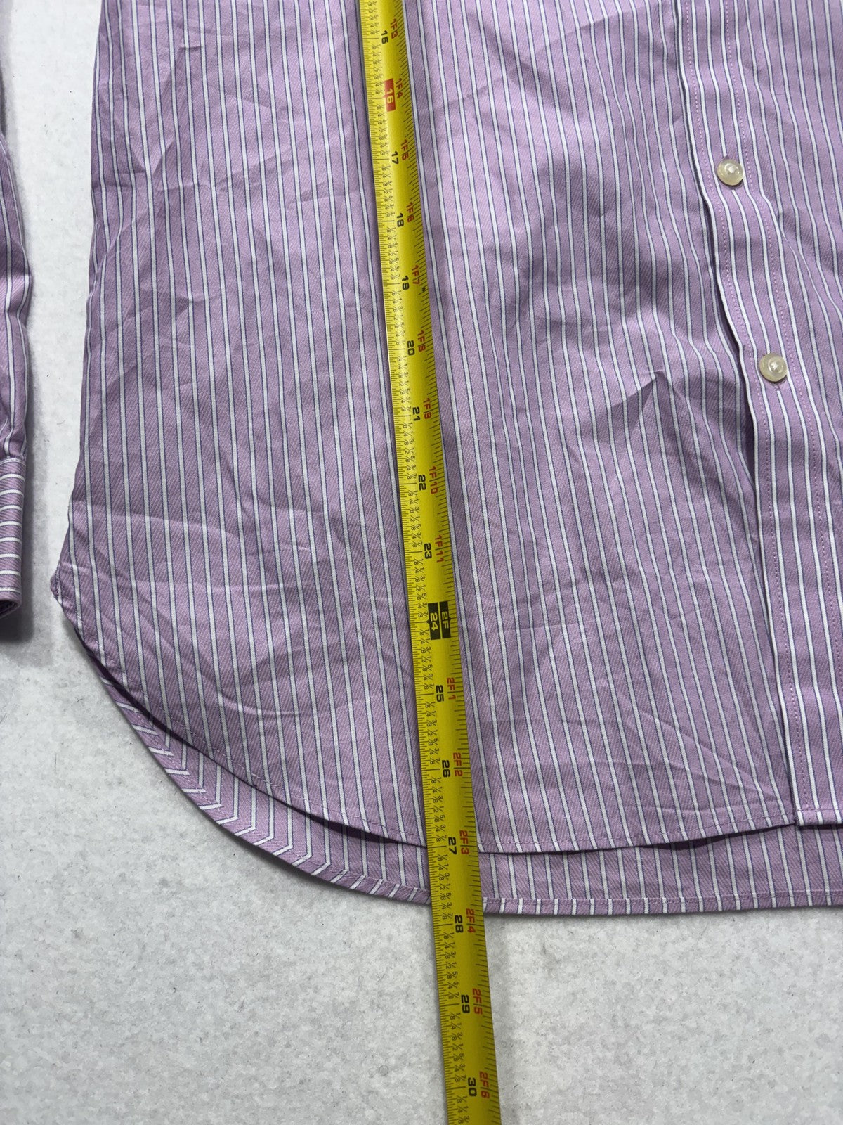 MICHAEL Michael Kors Dress Shirt Mens Large Purple Striped Long Sleeve Slim Fit