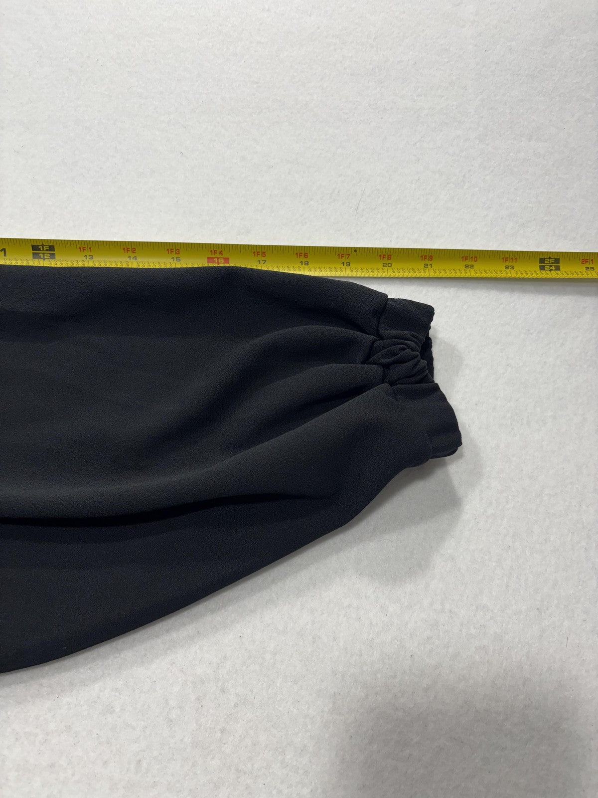 Banana Republic Blouse Womens Medium Black Off Shoulder Long Balloon Sleeve Top