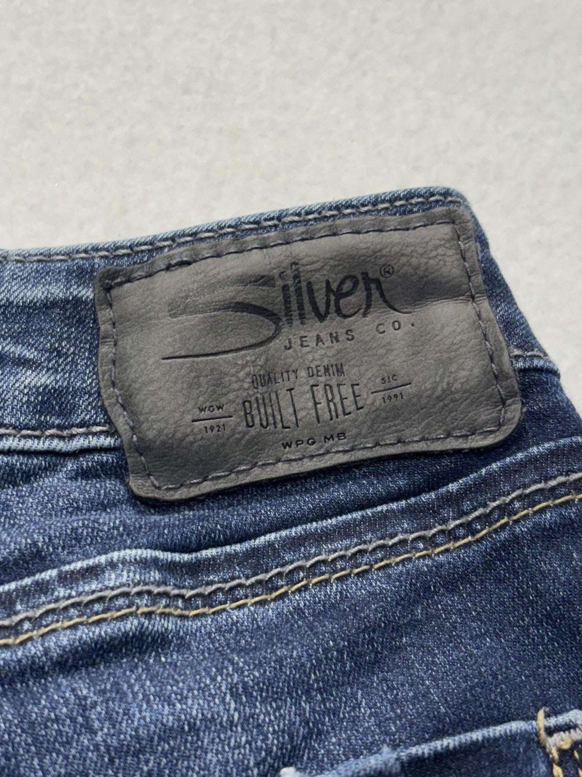 Silver Jeans Co Avery Ankle Skinny Jeans Womens 28 Blue Distressed 29x27