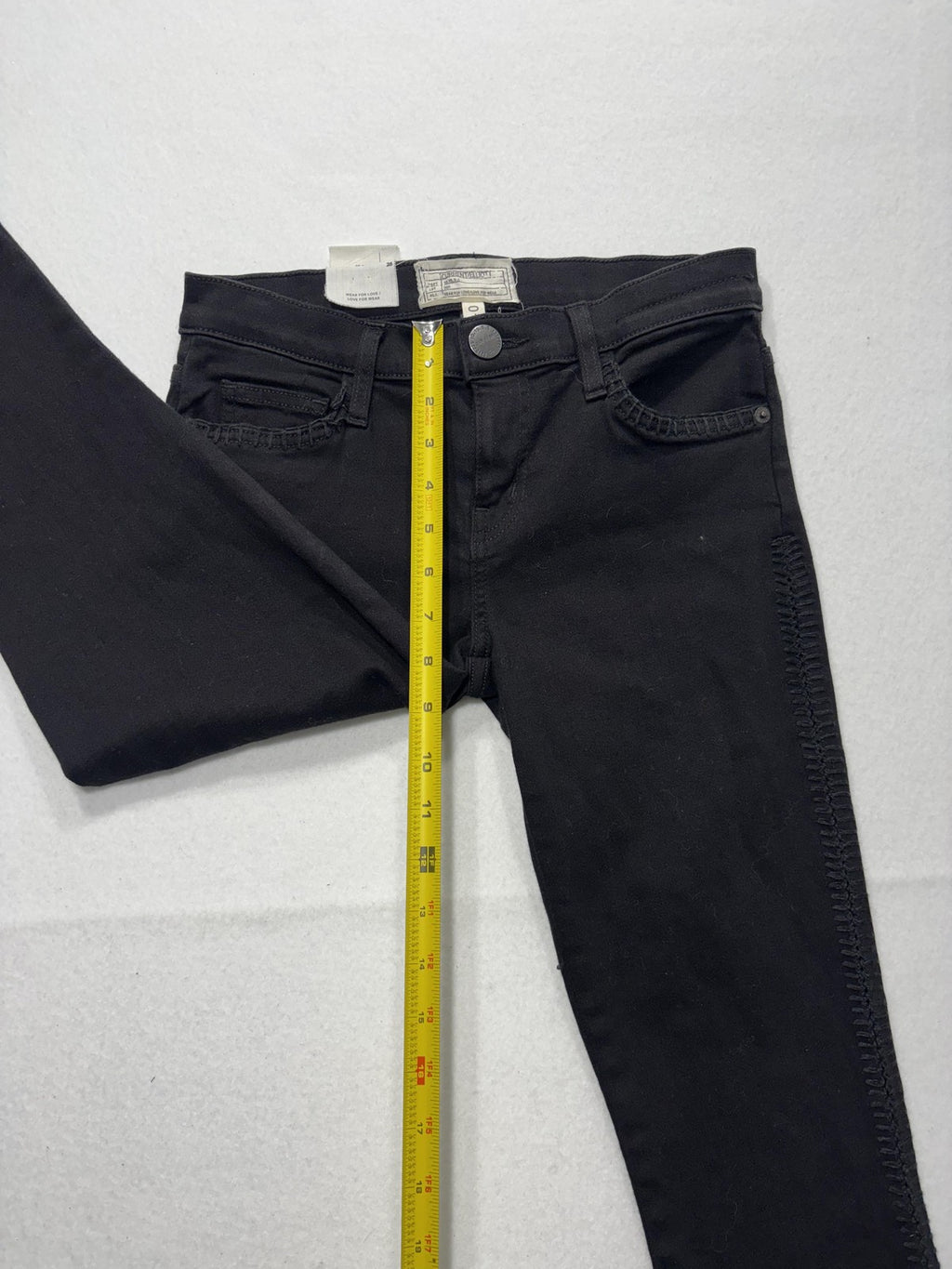 Current/Elliott Jeans Womens 26 Black Low Rise Ankle Skinny Stretch Crochet