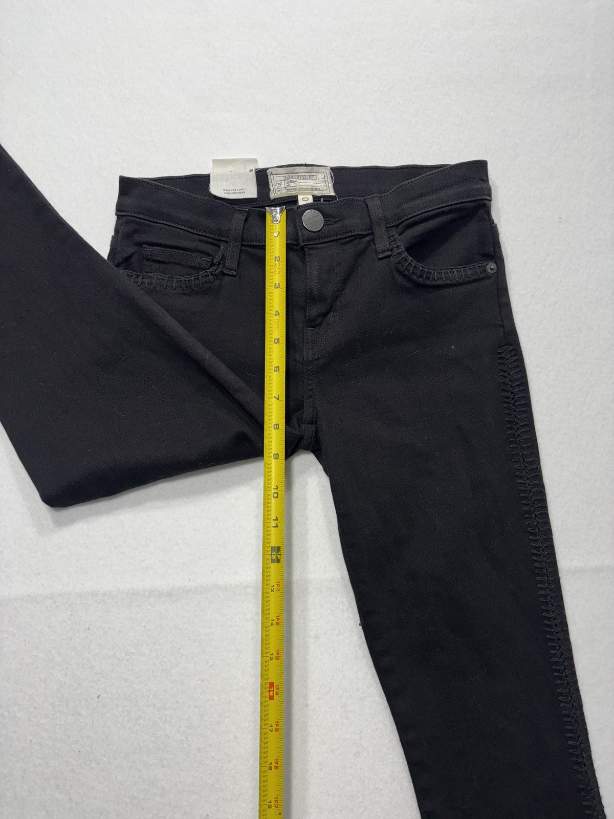 Current/Elliott Jeans Womens 26 Black Low Rise Ankle Skinny Stretch Crochet