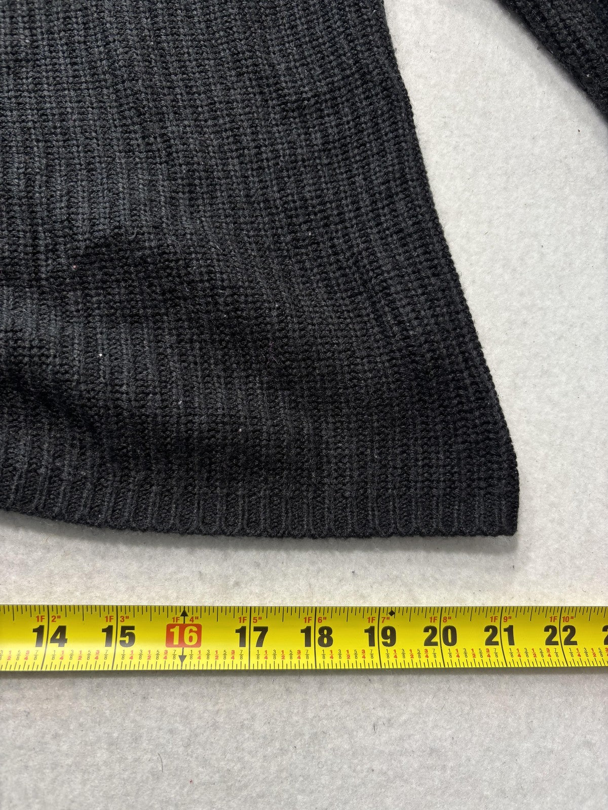 Full Circle Trends Sweater Womens 2X Plus Black V Neck Waffle Knit Drawstring