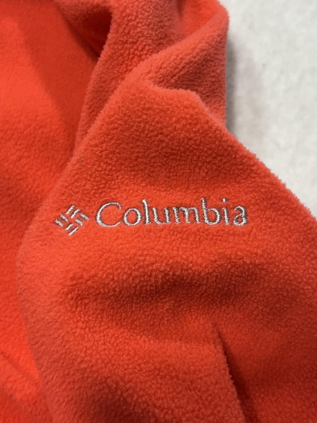 Columbia Pullover Womens Small Orange Fleece 1/4 Zip Mock Neck Long Sleeve Top