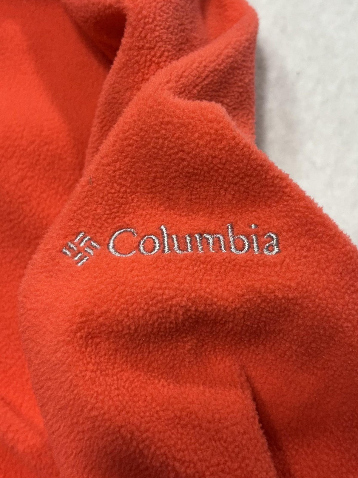 Columbia Pullover Womens Small Orange Fleece 1/4 Zip Mock Neck Long Sleeve Top