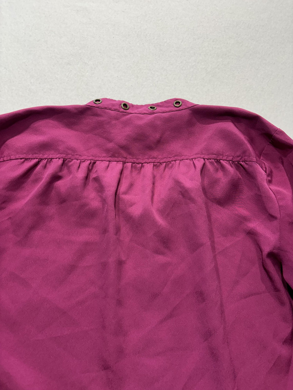 MICHAEL Michael Kors Top Womens P/S Pink Stud Neck Long Sleeve Button Blouse