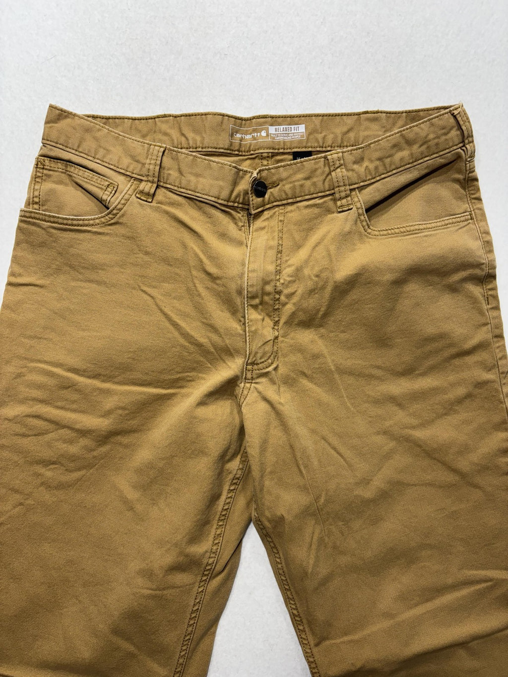 Carhartt Rugged Flex Pants Mens 36x34 Brown Relaxed Fit Canvas Workwear Casual