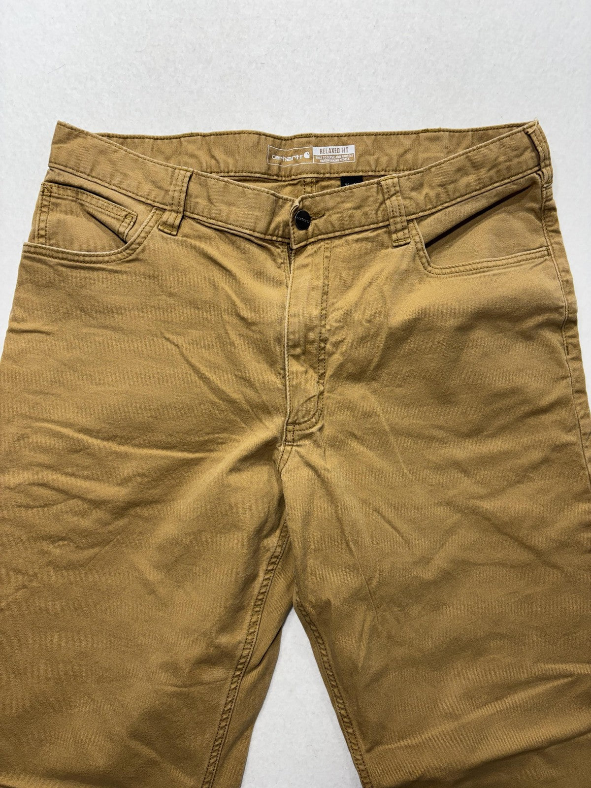 Carhartt Rugged Flex Pants Mens 36x34 Brown Relaxed Fit Canvas Workwear Casual