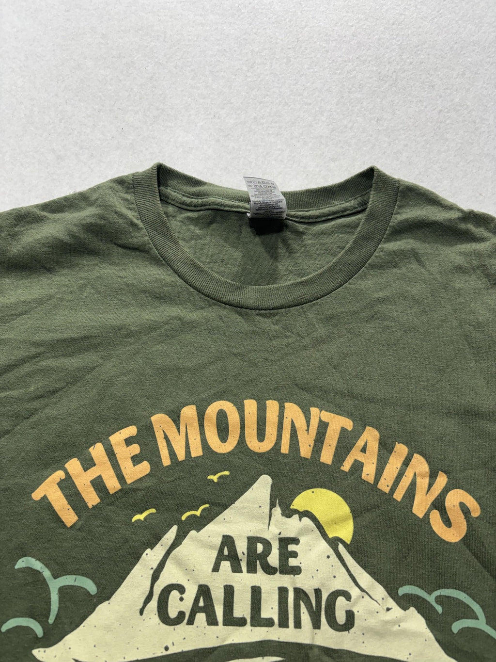 Gildan Shirt Mens Large Green Sequoia National Park Camping Hiking Graphic Tee