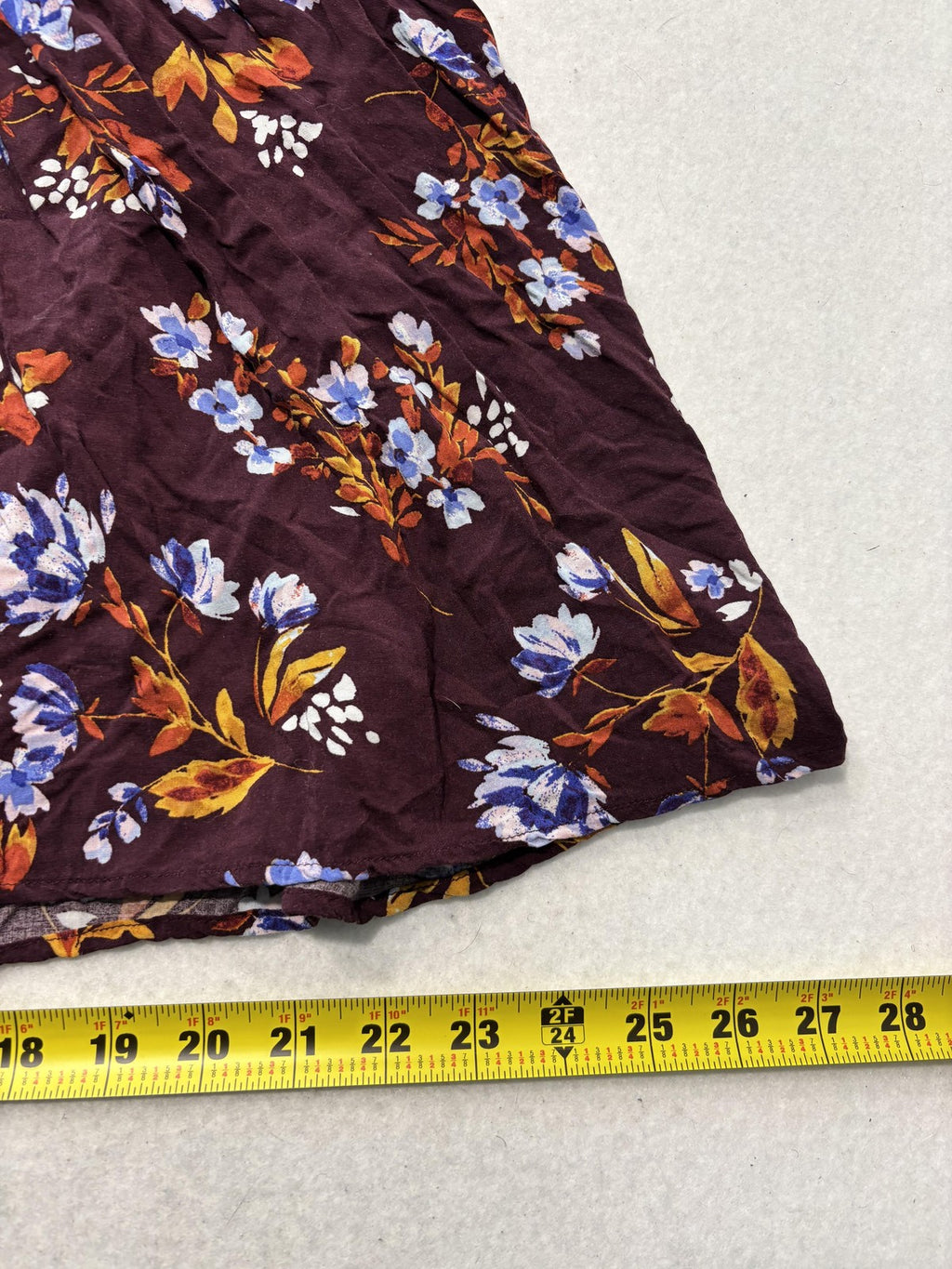 Arizona Jean Co. Blouse Juniors XL Purple Floral Mesh Mock Neck Ruffle Sheer