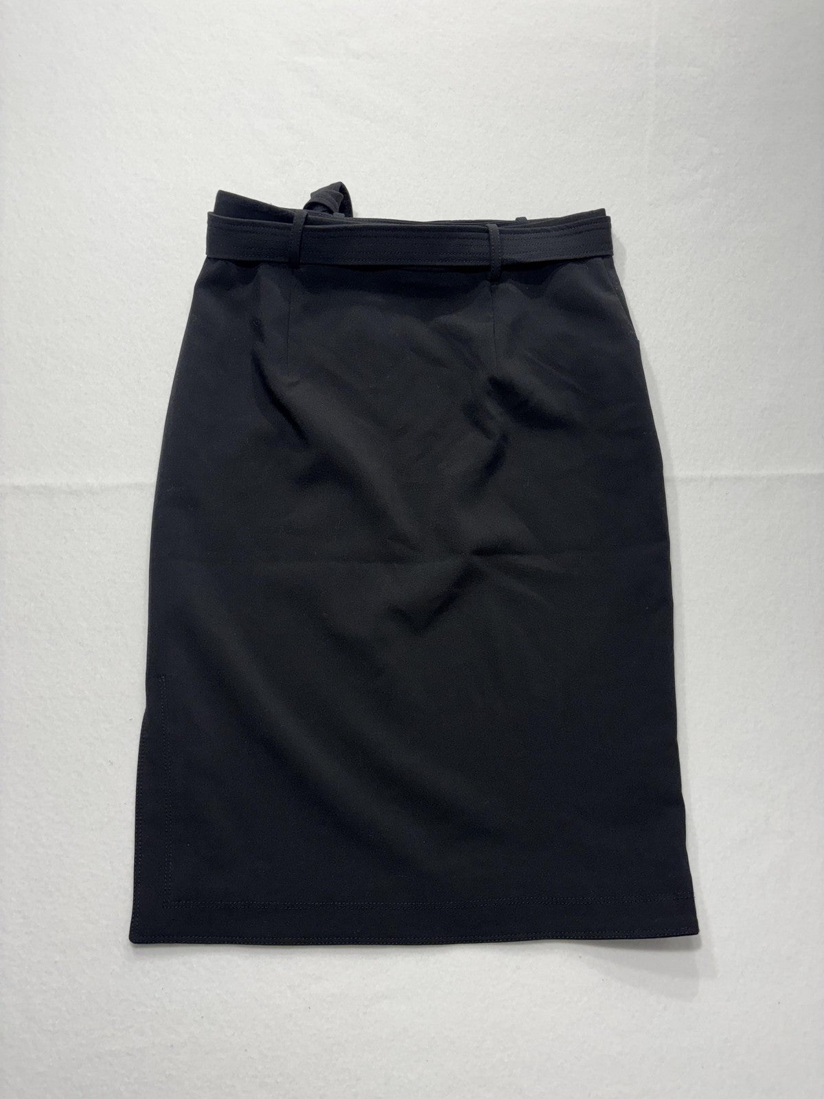 Banana Republic Skirt Womens 6 Black Belted Stretch Knee Length Pencil Work