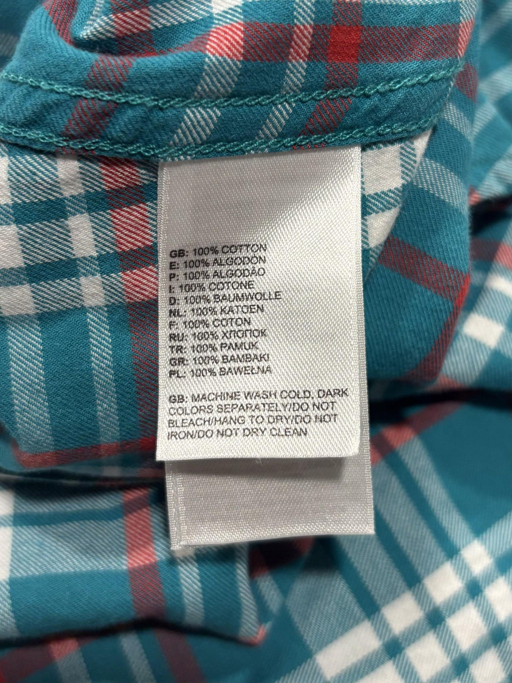 The North Face Shirt Mens Medium Green Plaid Long Sleeve Button Up Cotton Casual