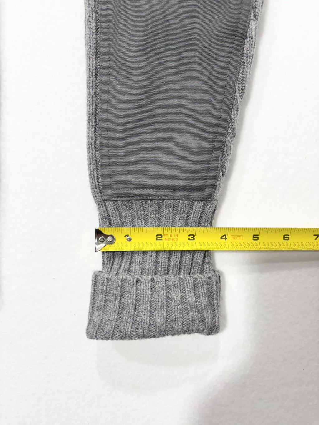 L.L. Bean Sweater Mens Small Gray Ribbed Wool Full Zip Commando Mock Neck Knit